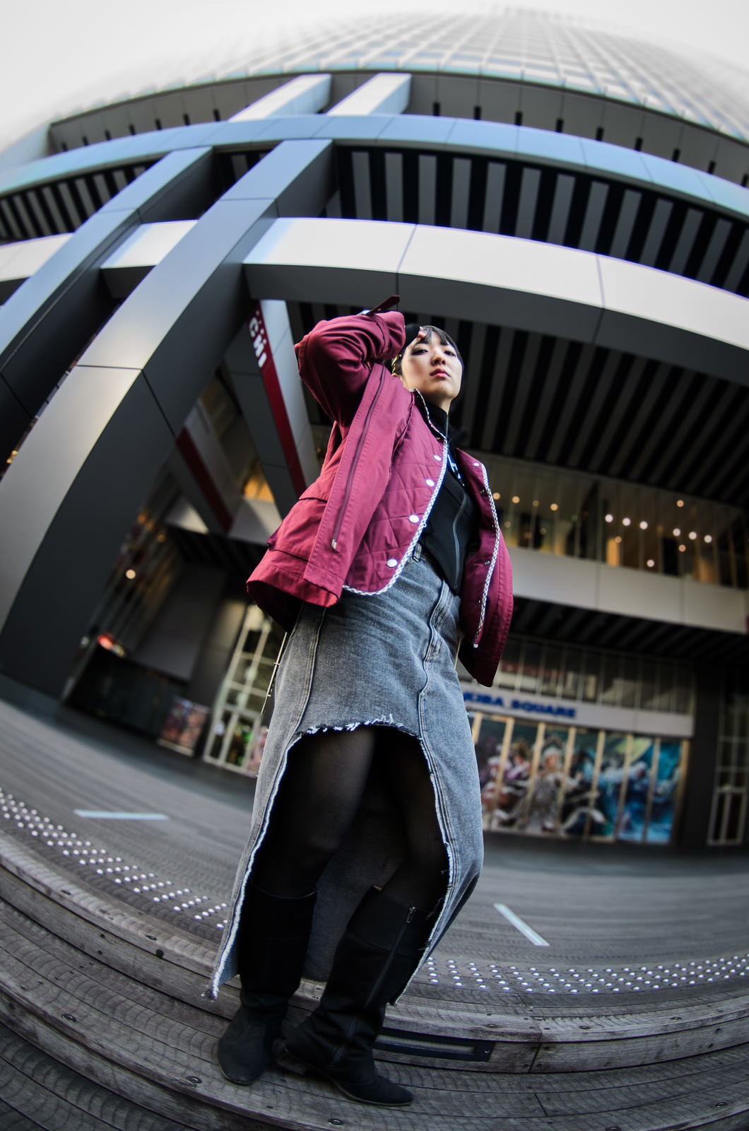 薮内明さんを魚眼レンズで